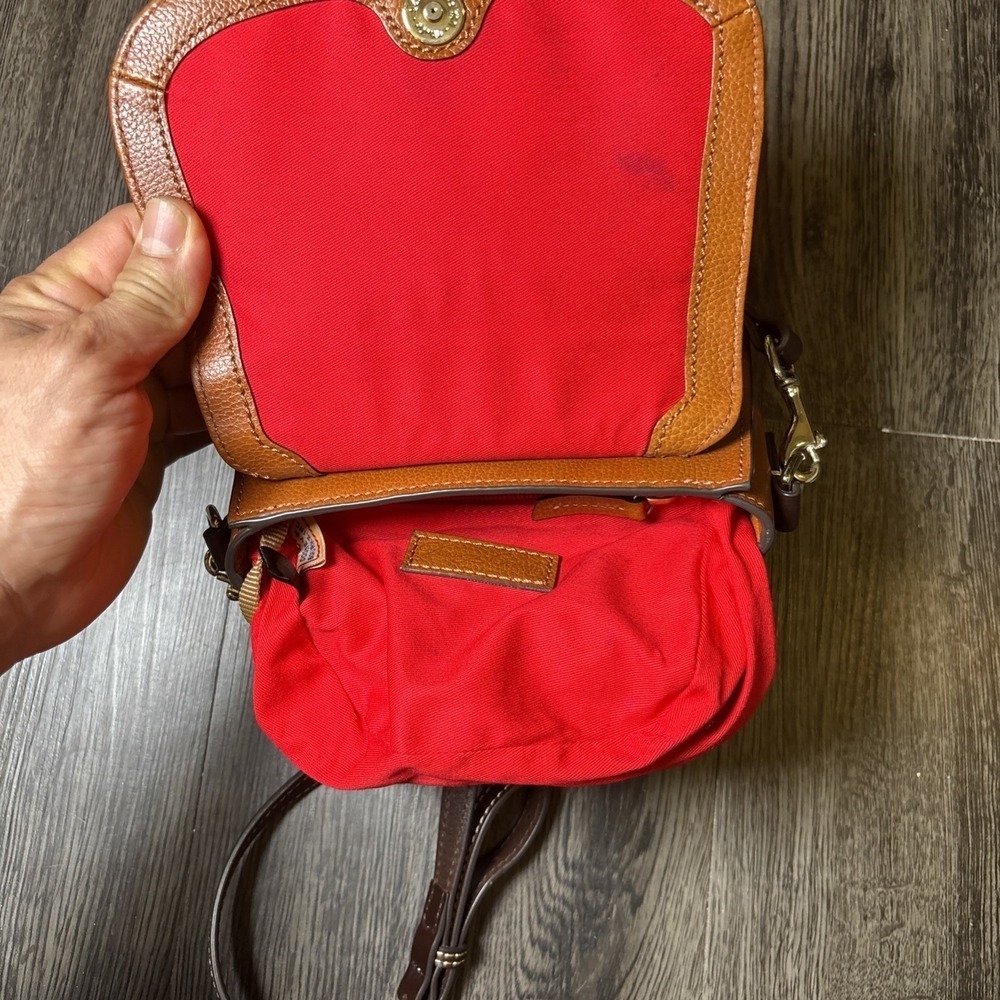Dooney Bourke Saddle Crossbody Pebble Leather Taupe - Picture 9 of 14